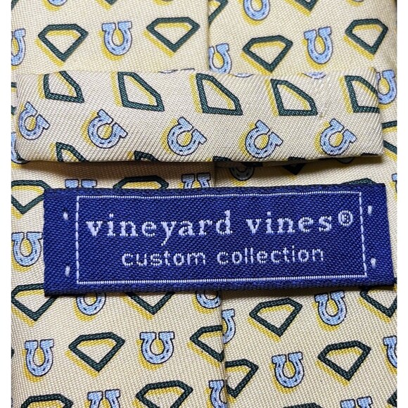 Vinyard Vines Silk Tie Custom Collection Gemologist Windstar Farms Horseshoes - Picture 5 of 7